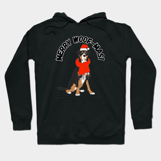 Merry Woof-mas! Christmas dog, humor Hoodie by Project Charlie